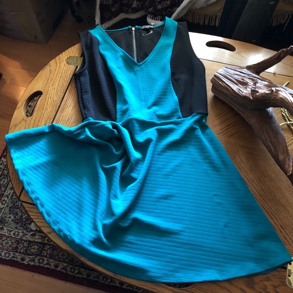 Color-block Fit and Flair Dress - Picture 4 of 5